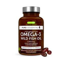 rTG Omega-3 Wild Fish Oil with Astaxanthin, 1000mg EPA & DHA, IFOS Certified, 180 Softgels