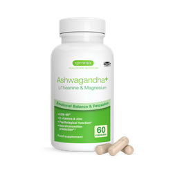 Igennus Ashwagandha+ L-Theanine & Magnesium, Adaptogen Complex with KSM-66, Zinc & B Vitamins, Vegan, 60 Capsules