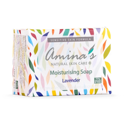 Amina's Natural Skincare Moisturising Soap With Organic Lavender Essential Oil 130g