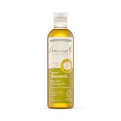 Amina's Natural Skincare Organic Baby Bath & Massage Oil With Chamomile 250ml