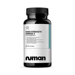 Numan High Strength Omega 3 Fish Oil Capsules - 1000mg Omega-3 with EPA and DHA - Supports Normal Heart and Brain Function - Premium Oil Softgels Gym Supplements