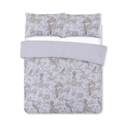Ava Reversible Duvet Cover Set (Chinoiserie Birds Gold)