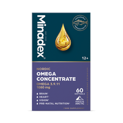 Minadex Nordic Omega Concentrate 60 Softgels, Omega 3-9-11 1080mg