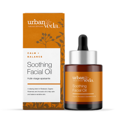 Urban Veda Soothing Sandalwood Facial Oil, Ayurvedic Calming Skin Treatment for Delicate, Normal to Dry Skin 30ml