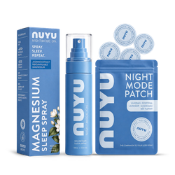 NUYU Magnesium Sleep Spray with 30 Night Mode Patches + Audio Magnesium Playlists