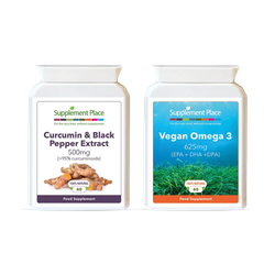 Supplement Place Joints Bundle | Curcumin & Black Pepper + Vegan Omega 3 | A Month's Supply