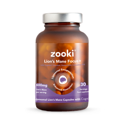 Zooki Liposomal Lions Mane Mushroom 600mg Capsules - 30 Day Supply