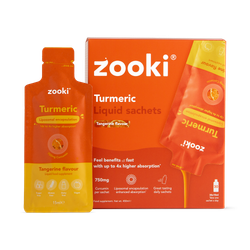Zooki Liposomal Turmeric 750mg Curcumin Tangerine Flavour - 30x15ml Liquid Sachets