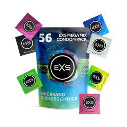 EXS Mega Mix Vegan Latex Condoms 56 Variety Pack
