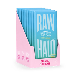 Dark & Salted Almond Truffle Centres Organic Vegan Chocolate Bars 8x90g