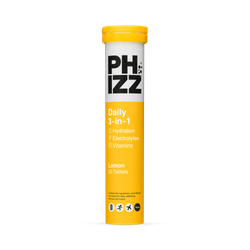 Phizz Daily 3in1 Hydration Electrolytes and Vitamins Effervescent Lemon 20 Tablets