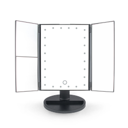 Rio 24 LED Touch Dimmable 3 Way Makeup Mirror with 2 & 3X Magnification - black