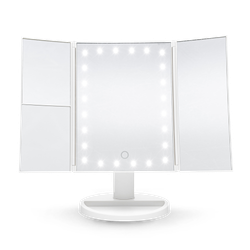 Rio 24 LED Touch Dimmable 3 Way Makeup Mirror with 2 & 3X Magnification - white