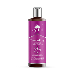 Ayumi Tranquility Massage Bath & Body Oil, Lavender, Frankincense & Sandalwood Aromatherapy Massage Oil 250ml