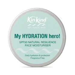 KinKind My HYDRATION hero! SPF50 Natural Resilience Face Moisturiser. Daily Hydration & Protection.
