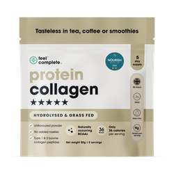 Feel Complete Protein Collagen Powder - Unflavoured Bovine Peptides 10,000mgs - 50g Trial Size