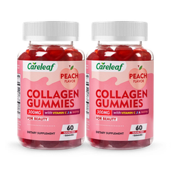 Careleaf Sugar-Free Collagen Gummies Peach Flavour 2 x 60 Gummies