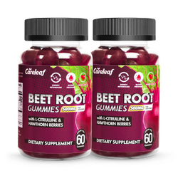 Careleaf Sugar-Free Beetroot Gummies Peach Flavour 2 x 60 Gummies