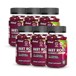 Careleaf Sugar-Free Beetroot Gummies Peach Flavour 6 x 60 Gummies