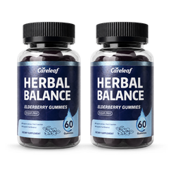 Careleaf Herbal Balance Elderberry Gummies Cranberry Flavor 2 x 60 Gummies