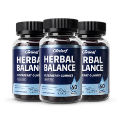 Careleaf Herbal Balance Elderberry Gummies Cranberry Flavor 3 x 60 Gummies