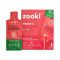 Zooki Liposomal Vitamin C 1,000mg, Watermelon Flavour - 30x15ml Liquid Sachets