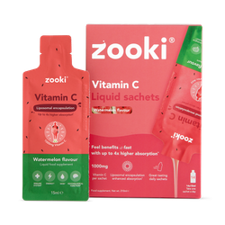 Zooki Liposomal Vitamin C 1,000mg, Watermelon Flavour - 14x15ml Liquid Sachets