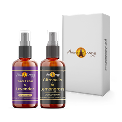 Insect Repellent Oil Body Spray 2pk Box Set | Citronella & Lemongrass 10ml + Lavender & Tea Tree 10ml