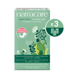 Natracare Panty Liners 30 Count | Curved | Pack of 3