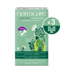 Natracare Panty Liners 30 Count | Tanga Style for G-String and Thongs | Pack of 3