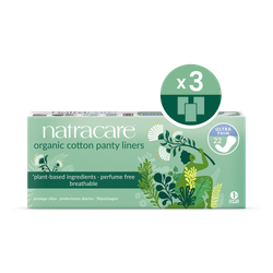 Natracare Ultra Thin Organic Cotton Panty Liners 22 Count | Pack of 3