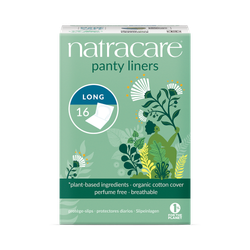 Natracare Panty Liners 16 Count | Individually Wrapped | Long Length | Pack of 1
