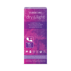 Natracare Dry & Light incontinence Pads without wings 16 Count | Plus | Pack of 1