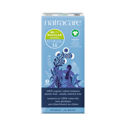 Natracare Applicator Tampons with Biodegradable Cardboard Applicator 16 Count | Certified Organic cotton| Regular Absorbency | Toxin-Free, Plastic-Free| Pack of 1