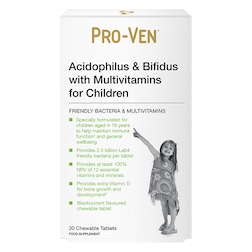 Pro-Ven Acidophilus & Bifidus with Multivitamins 30 Chewable Tablets for Children