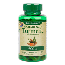 Holland & Barrett Organic High Strength Turmeric with Black Pepper 90 Capsules 600mg