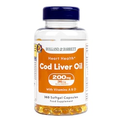 Holland & Barrett Cod Liver Oil 200mg 360 Capsules