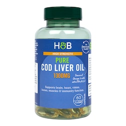 Holland & Barrett Pure Cod Liver Oil 1000mg 60 Capsules
