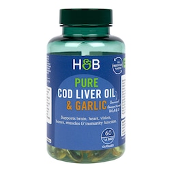 Holland & Barrett Pure Cod Liver Oil & Garlic 60 Capsules