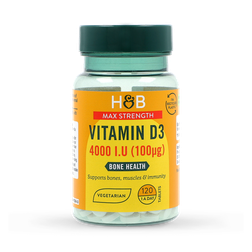 Holland & Barrett Vitamin D3 4000 I.U. 100ug 120 Tablets
