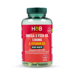 Holland & Barrett Omega 3 Fish Oil + D3 1200mg 120 Capsules