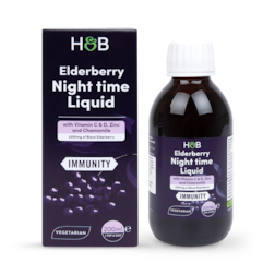 Holland & Barrett Elderberry Night time with Vitamin C&D, Zinc & Chamomile 200ml Liquid