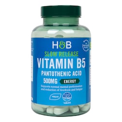 Holland & Barrett Slow Release Vitamin B5 + Panthothenic Acid 500mg 120 Tablets
