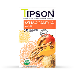 Tipson Organic Ashwagandha Mango (25 Enveloped Tea Bags)