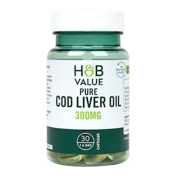 H&B Value Pure Cod Liver Oil 300mg 30 Capsules
