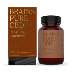 Brains Pure CBD + Curcumin 28 Capsules