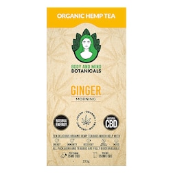 Body & Mind Botanicals CBD Hemp Tea Ginger 10 Tea Bags