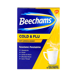 Beechams Cold & Flu Hot Lemon & Honey 5 Sachets