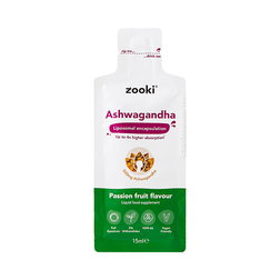 Zooki Liposomal Ashwagandha KSM-66 500mg, Passion Fruit Flavour 1x15ml Liquid Sachet