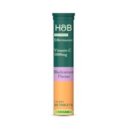 Holland & Barrett High Strength Effervescent Vit C & Zinc Blackcurrant Flavour 20 Effervescent Tablets